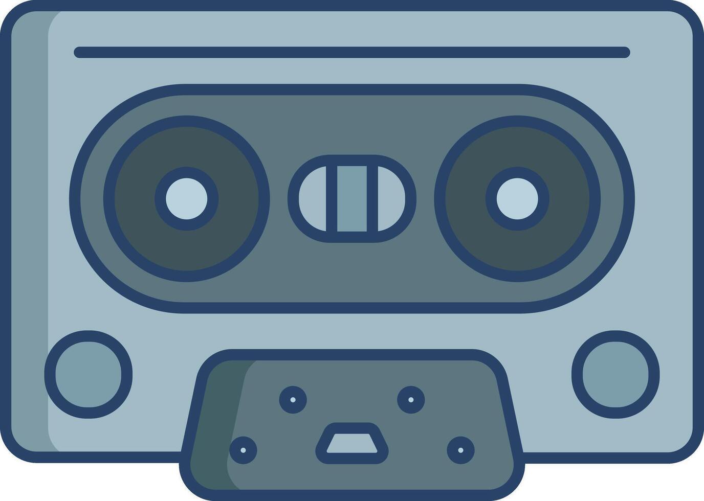 Cassette linear color illustration vector