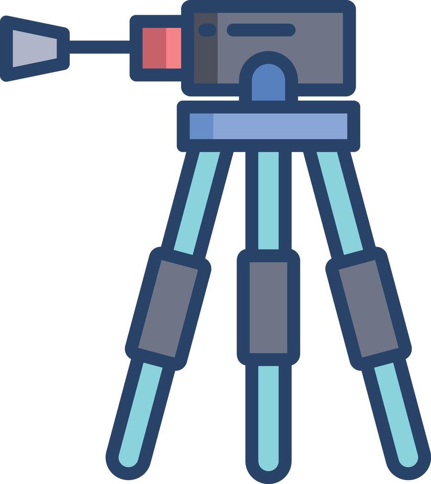 Tripod linear color illustration vector