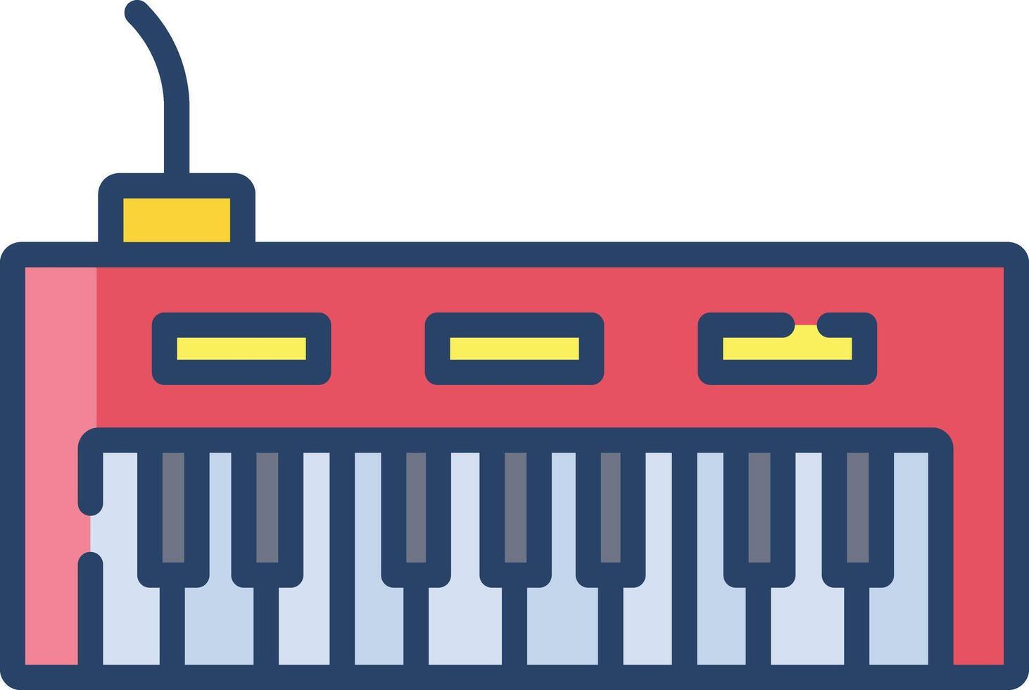 Keyboard linear color illustration vector
