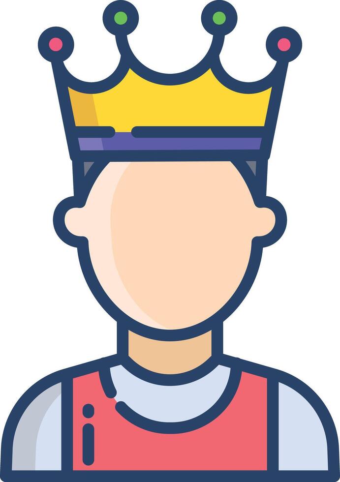 King linear color illustration vector