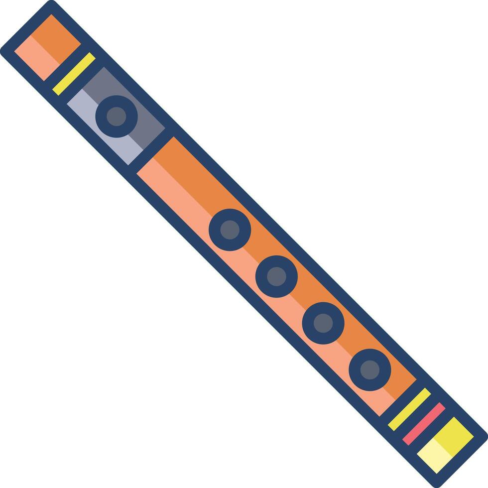 French horn linear color illustration vector