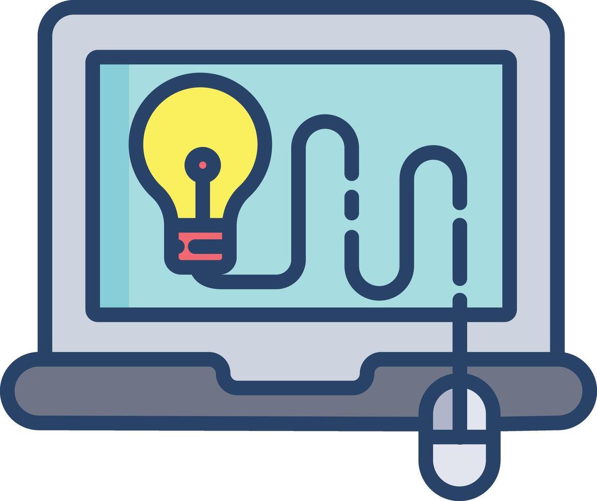 Idea linear color illustration vector