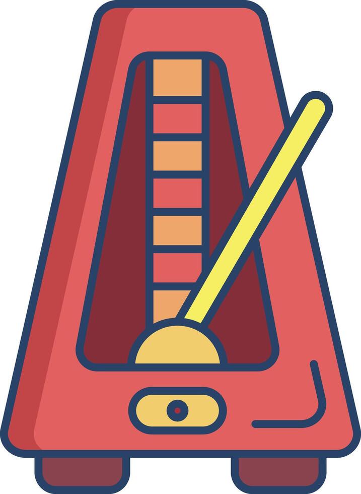 Metronome linear color illustration vector