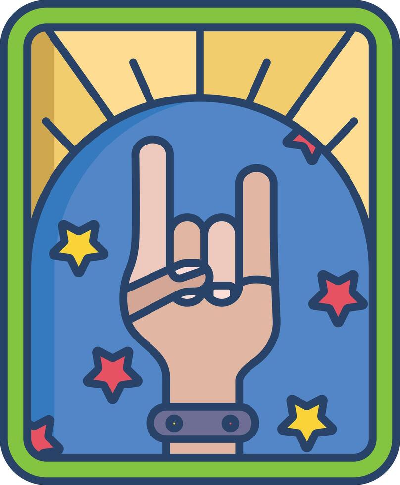 music gesture poster linear color illustration vector