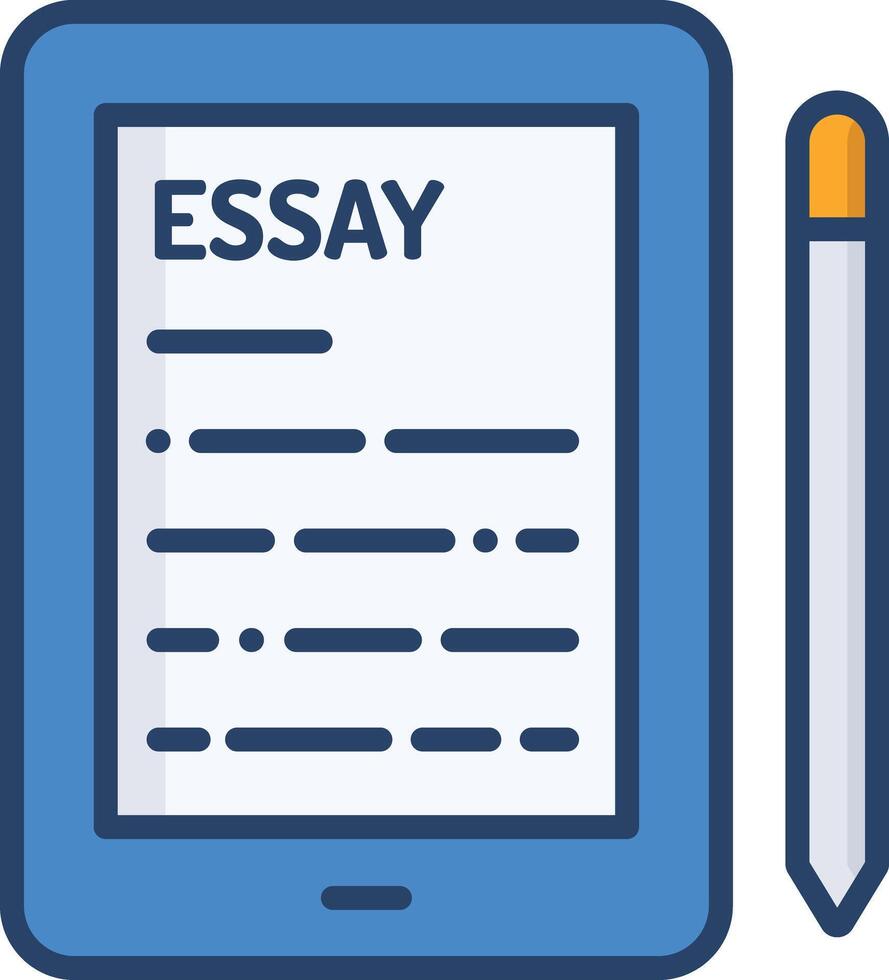 Essay linear color illustration vector