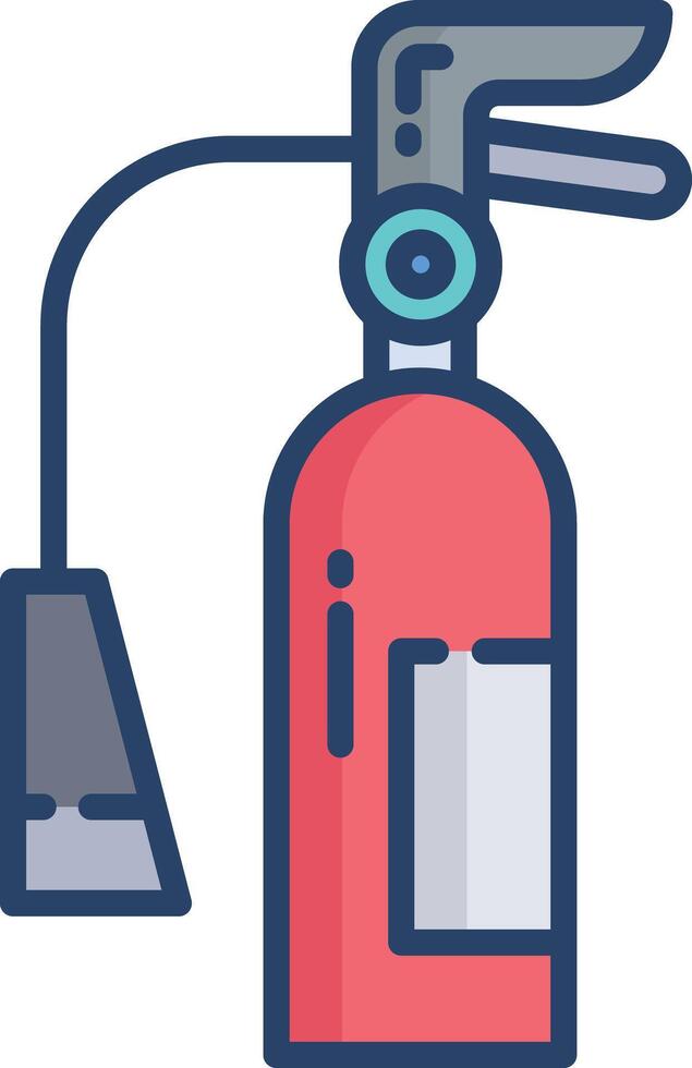 extinguisher linear color illustration vector