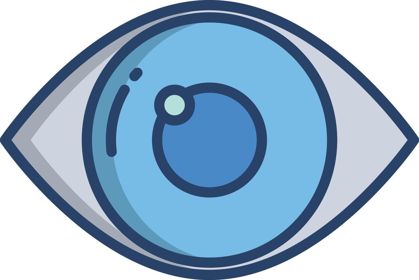 Eye linear color illustration vector