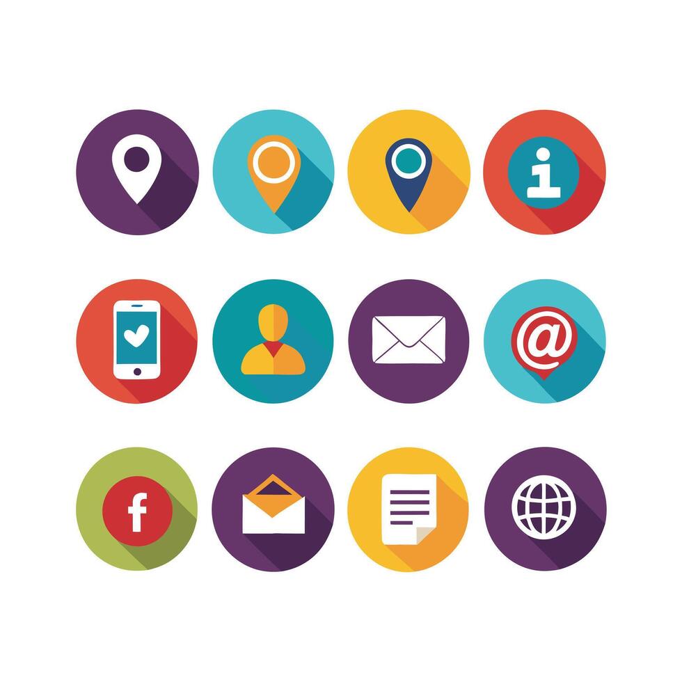 Contact Us icon set collection for websites and mobile applications vector