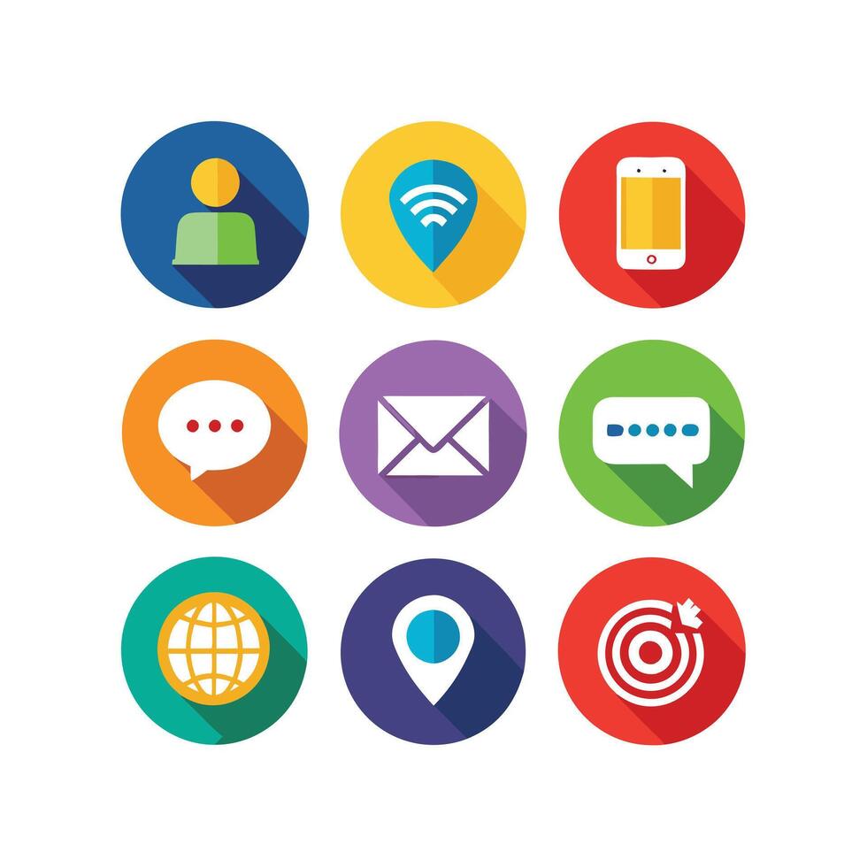 Contact Us icon set collection for websites and mobile applications vector