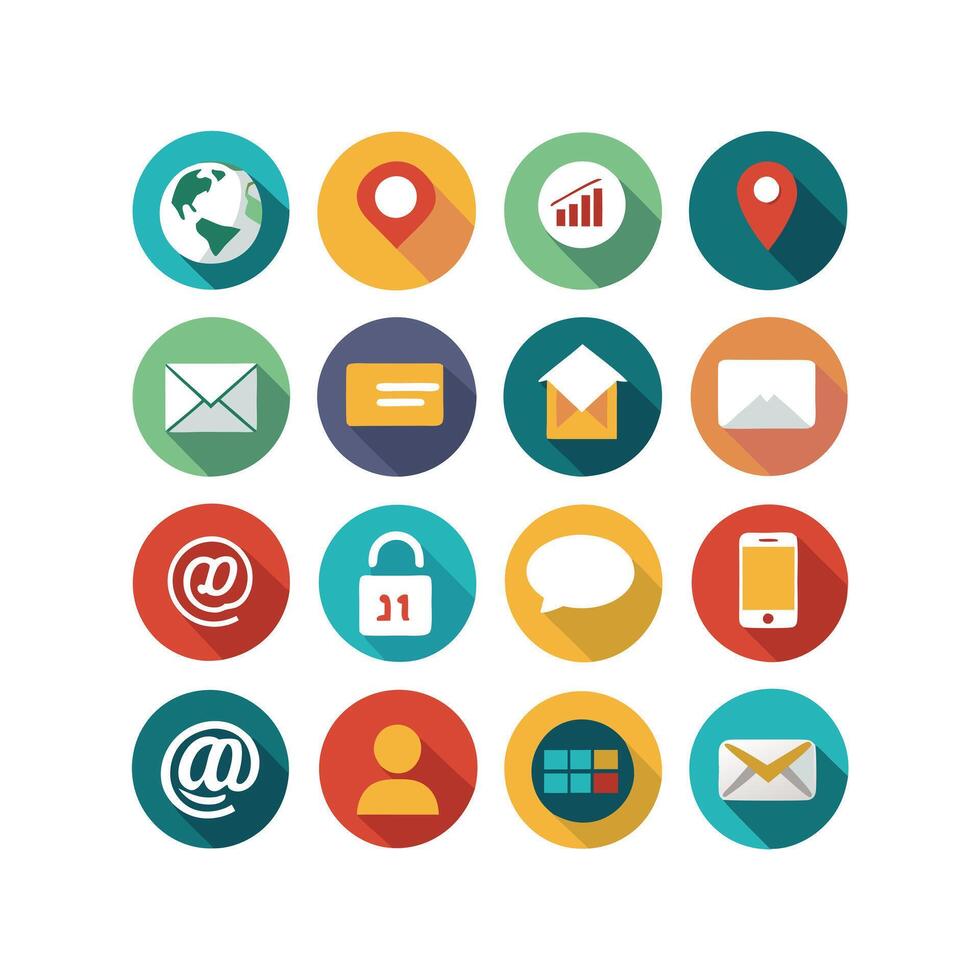 Contact Us icon set collection for websites and mobile applications vector