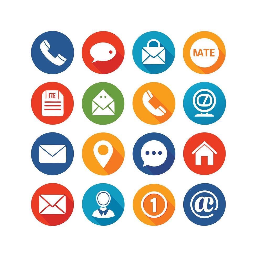 Contact Us icon set collection for websites and mobile applications vector