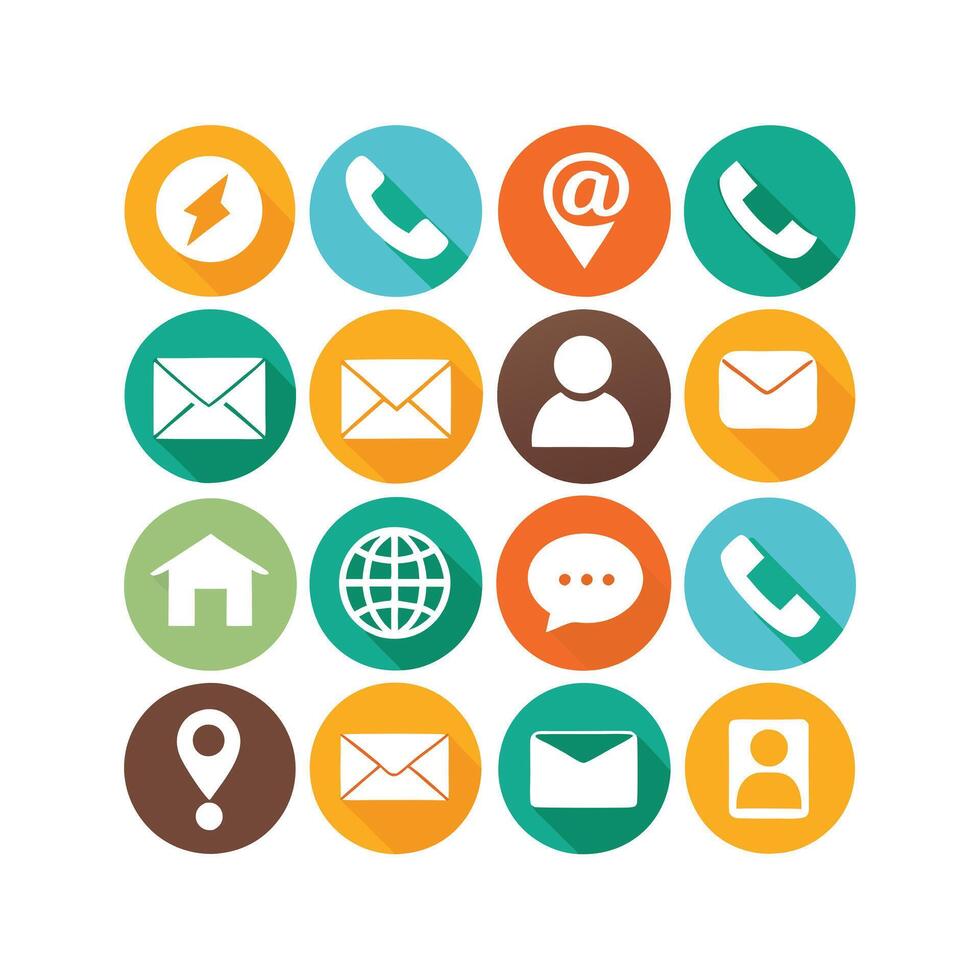 Contact Us icon set collection for websites and mobile applications vector