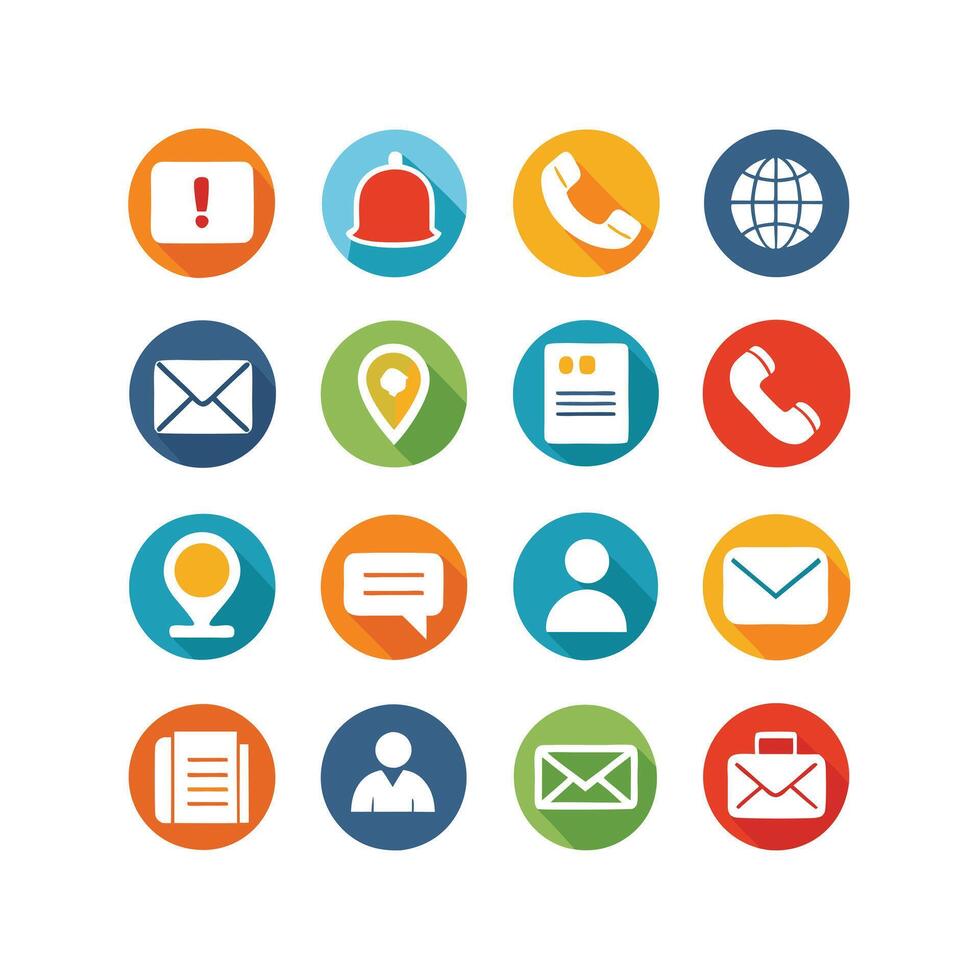 Contact Us icon set collection for websites and mobile applications vector