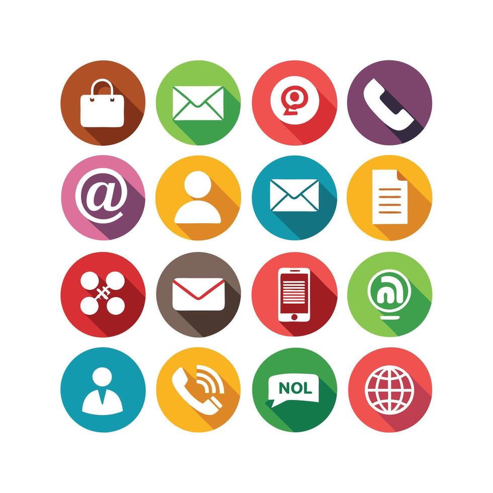 Contact Us icon set collection for websites and mobile applications vector