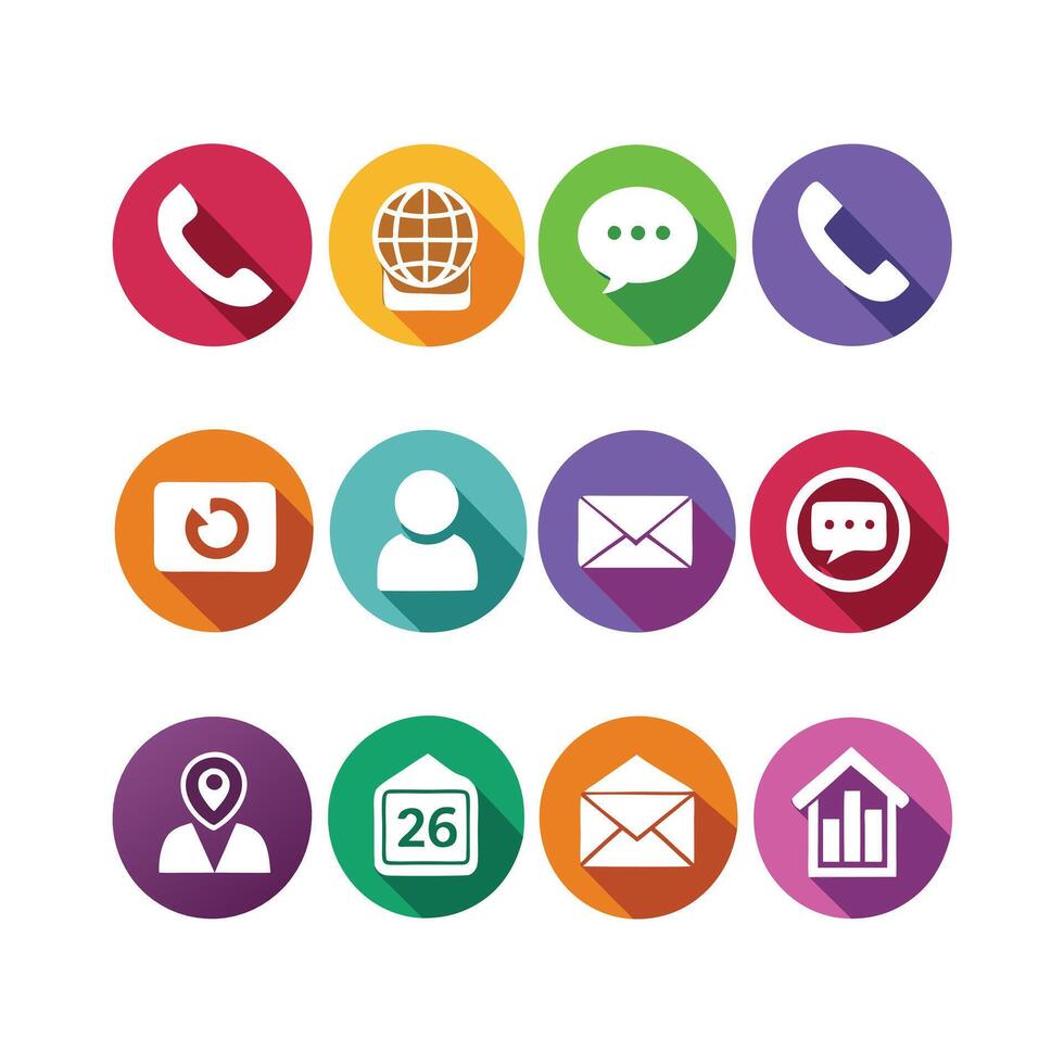 Contact Us icon set collection for websites and mobile applications vector