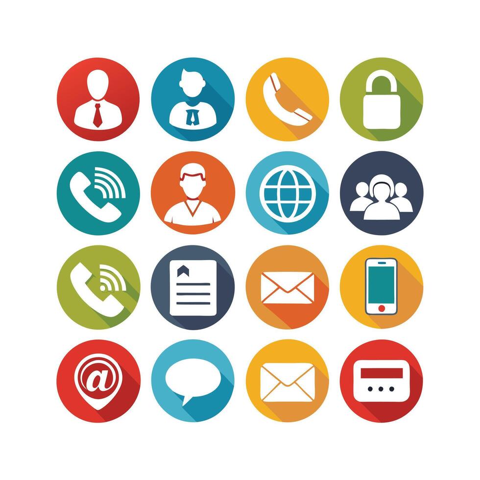 Contact Us icon set collection for websites and mobile applications vector