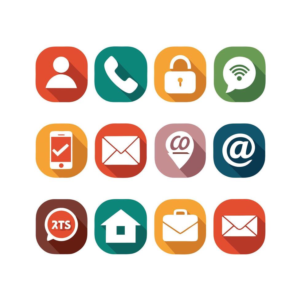 Contact Us icon set collection for websites and mobile applications vector