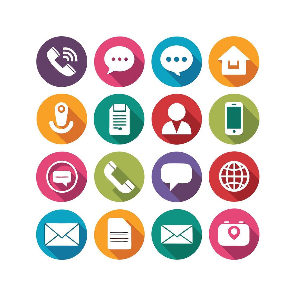 Contact Us icon set collection for websites and mobile applications vector