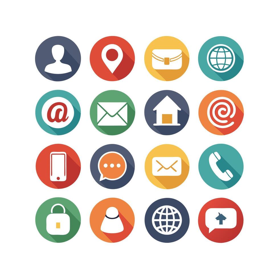 Contact Us icon set collection for websites and mobile applications vector