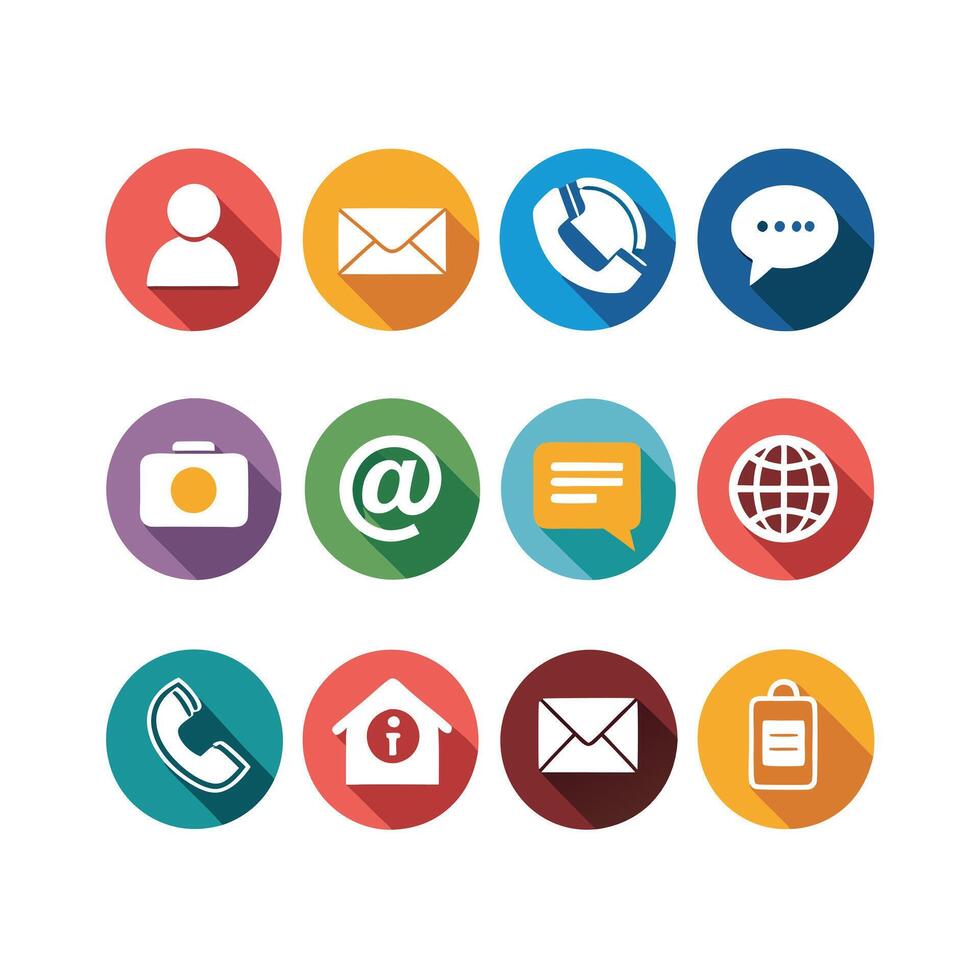 Contact Us icon set collection for websites and mobile applications vector