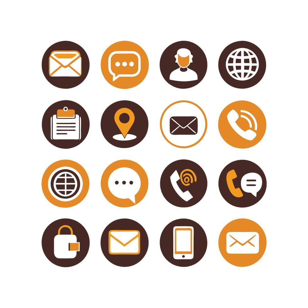 Contact Us icon set collection for websites and mobile applications vector