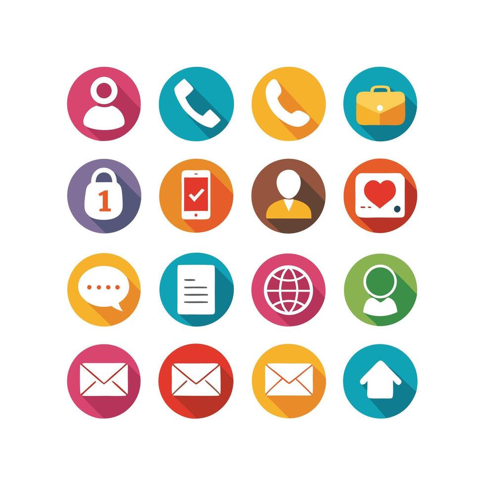 Contact Us icon set collection for websites and mobile applications vector