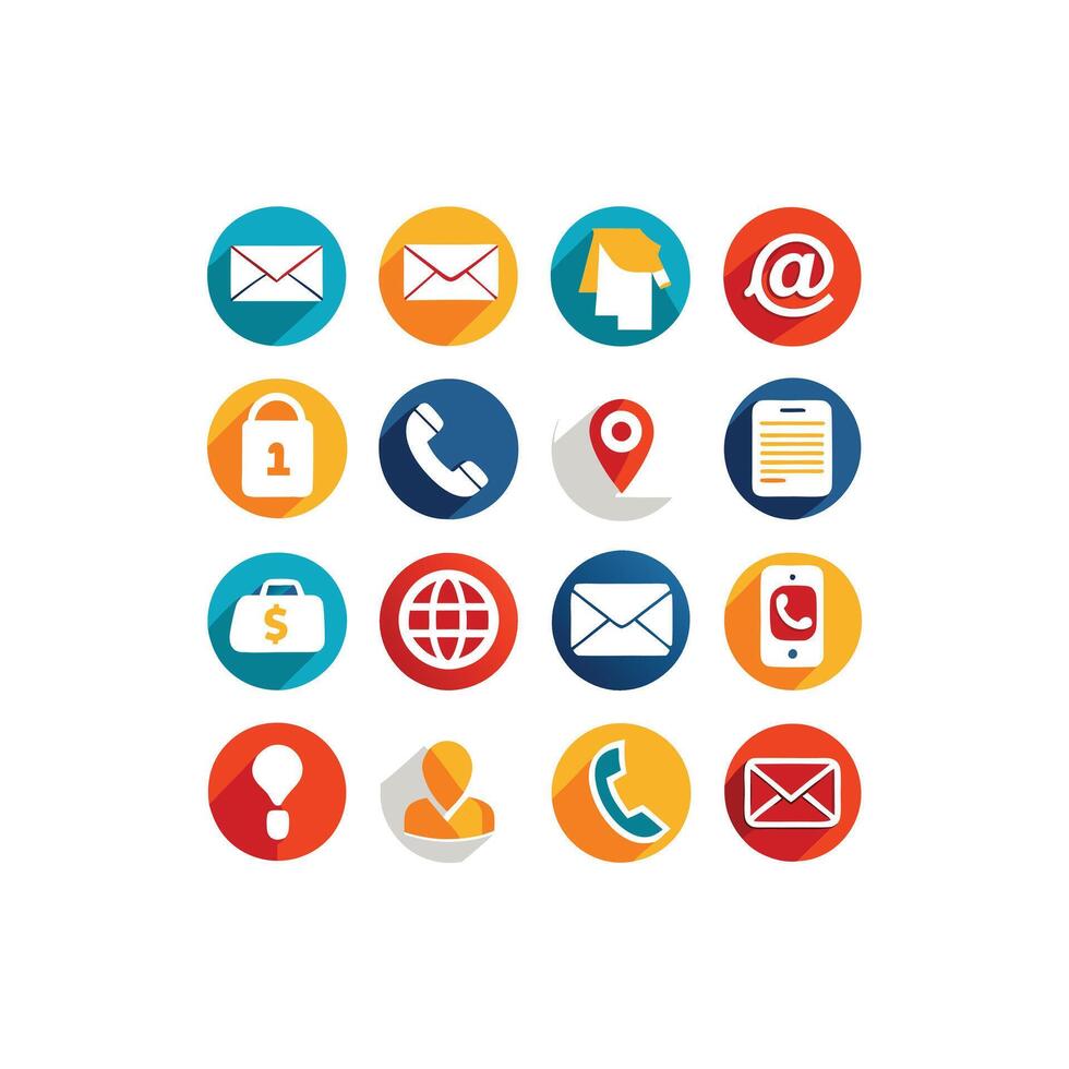 Contact Us icon set collection for websites and mobile applications vector