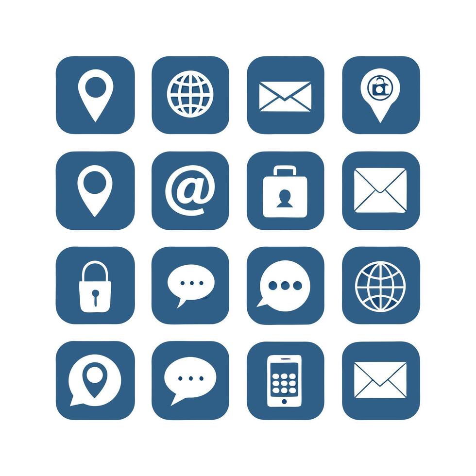 Contact Us icon set collection for websites and mobile applications vector