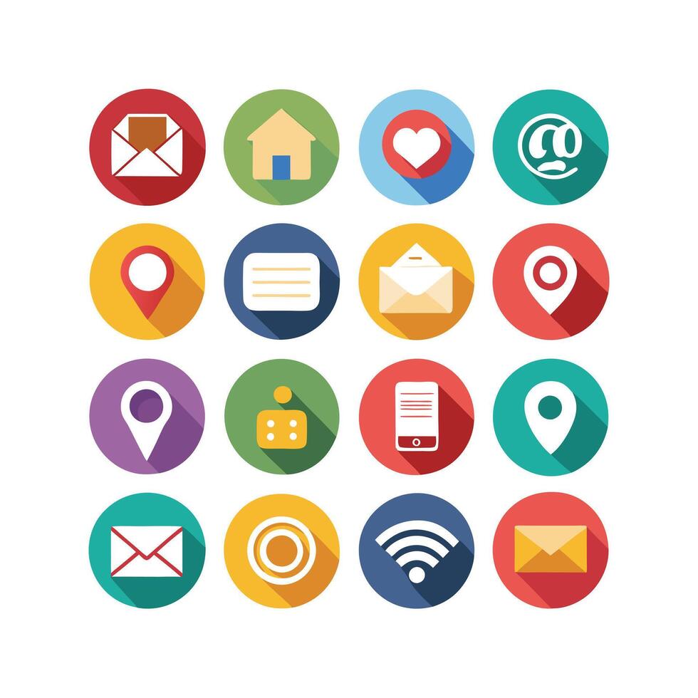 Contact Us icon set collection for websites and mobile applications vector