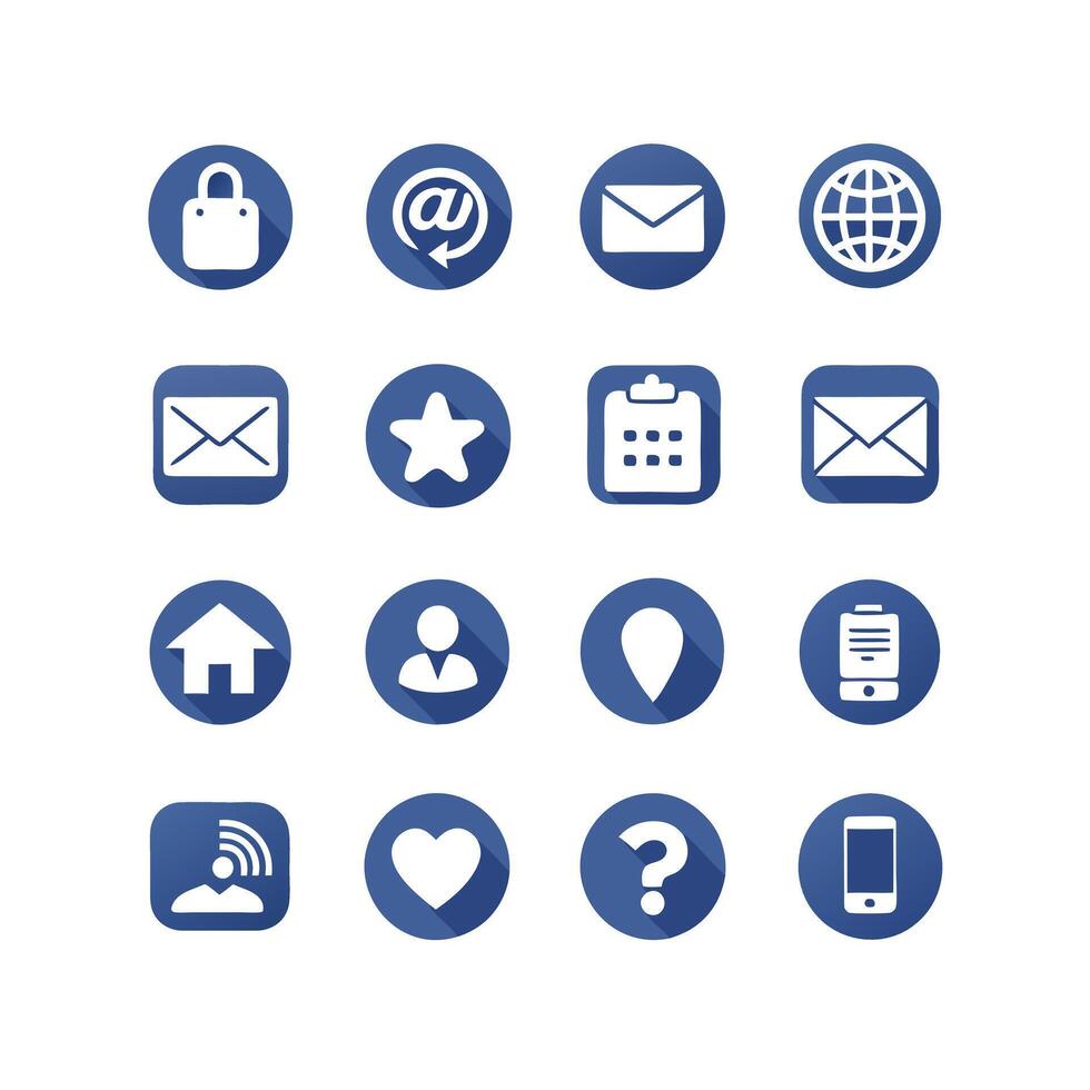 Contact Us icon set collection for websites and mobile applications vector