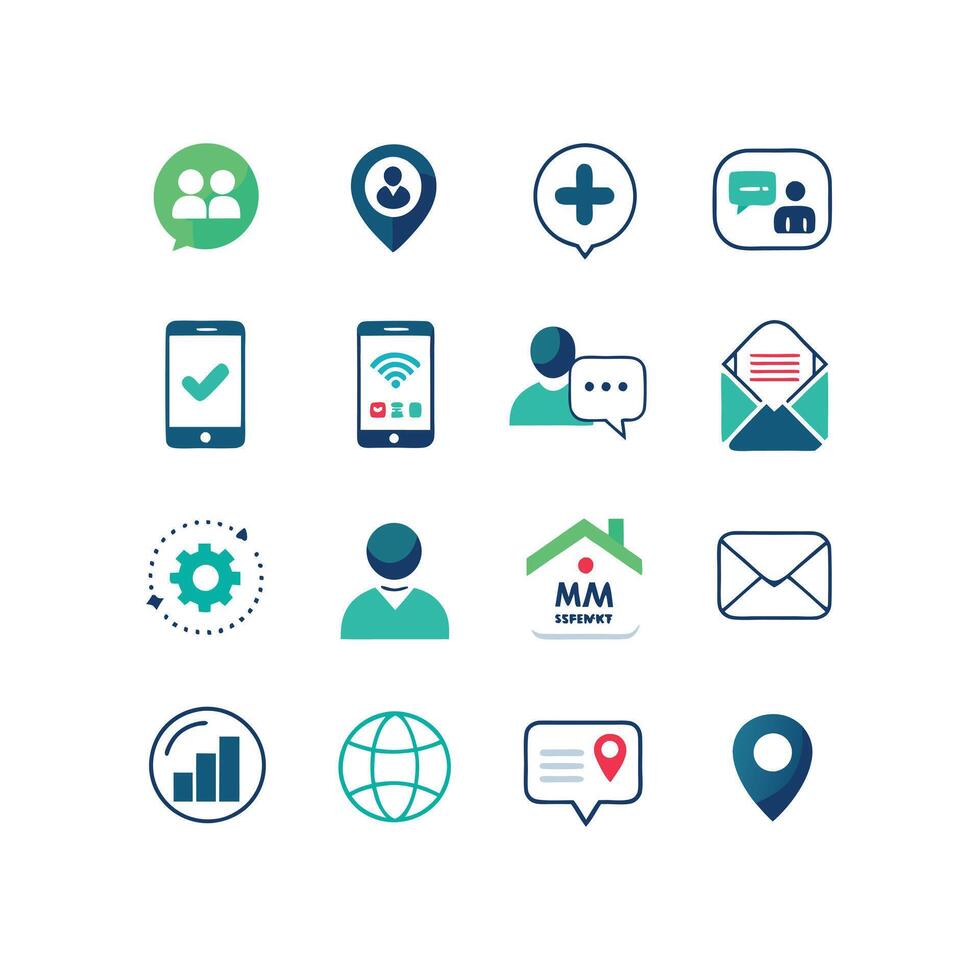 Contact Us icon set collection for websites and mobile applications vector