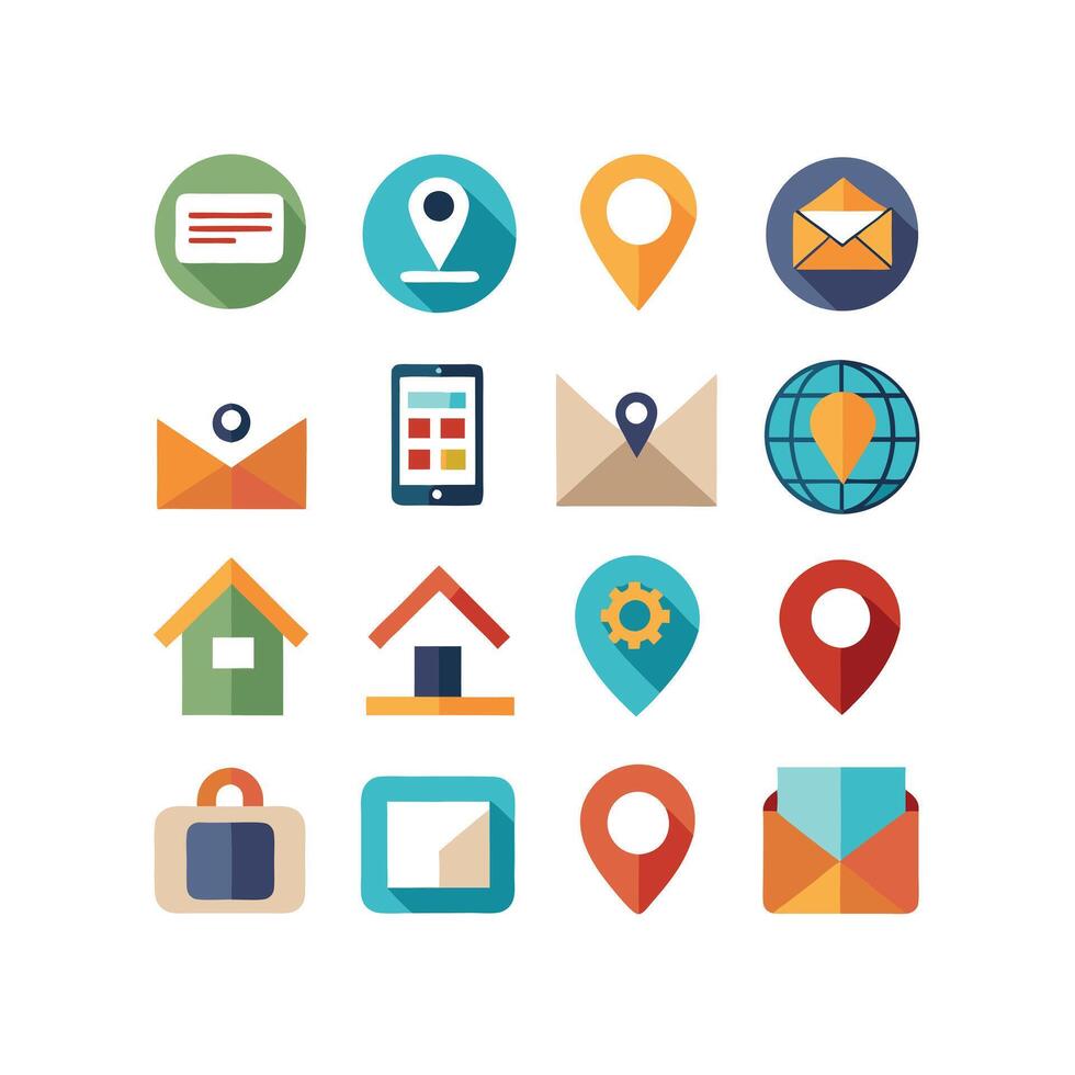 Contact Us icon set collection for websites and mobile applications vector