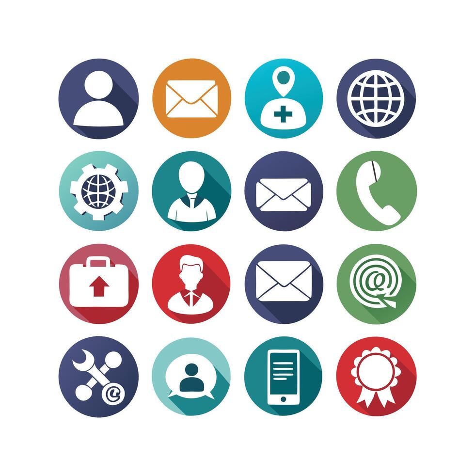 Contact Us icon set collection for websites and mobile applications vector