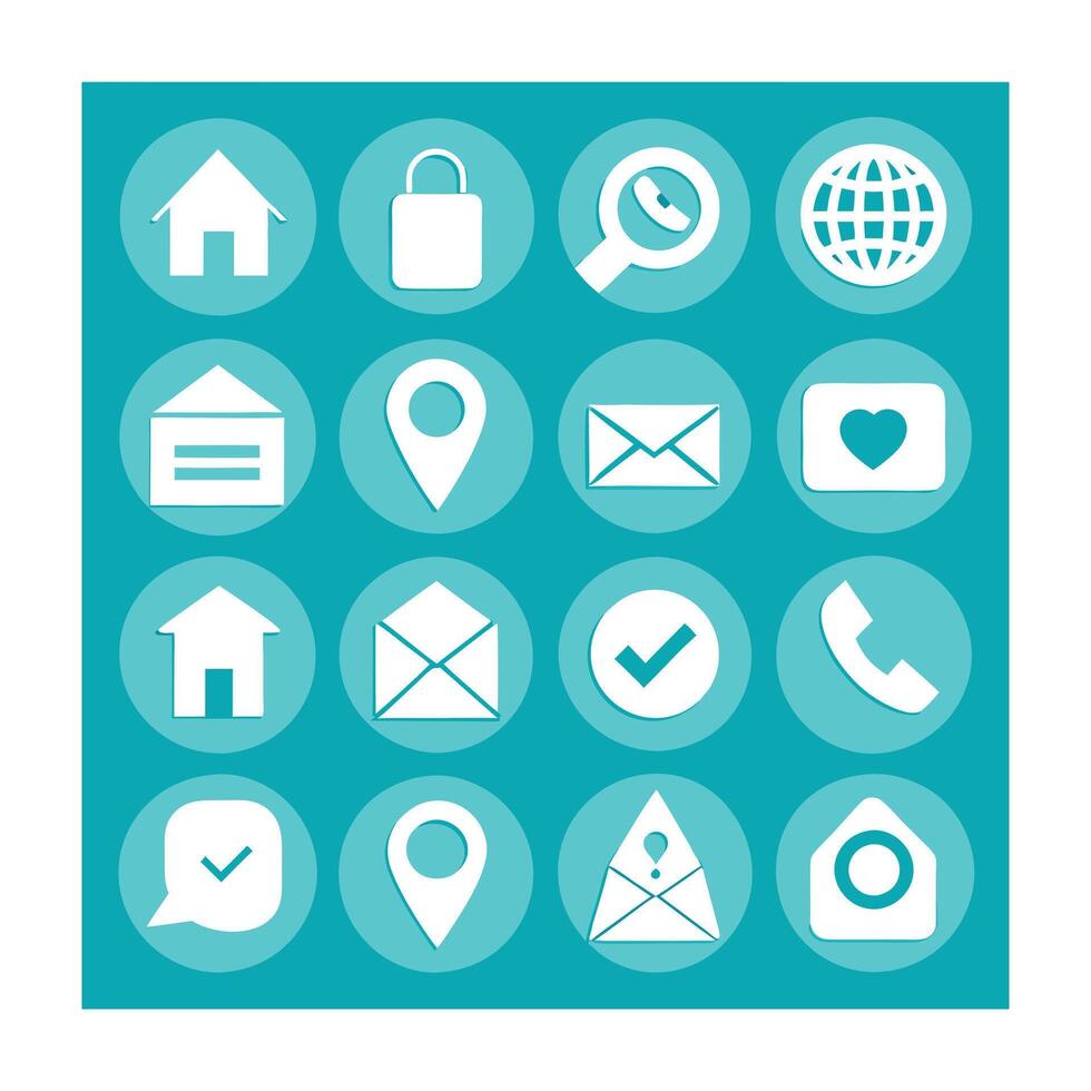 Contact Us icon set collection for websites and mobile applications vector