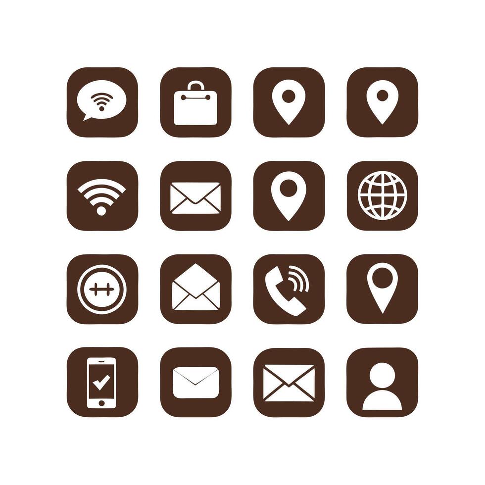 Contact Us icon set collection for websites and mobile applications vector