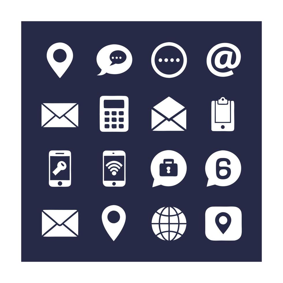 Contact Us icon set collection for websites and mobile applications vector