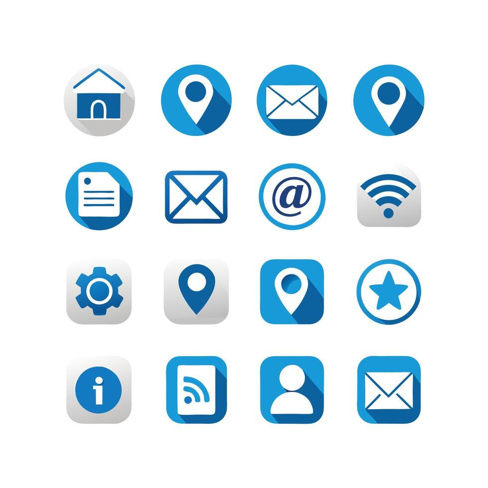 Contact Us icon set collection for websites and mobile applications vector