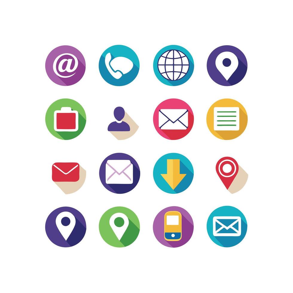 Contact Us icon set collection for websites and mobile applications vector