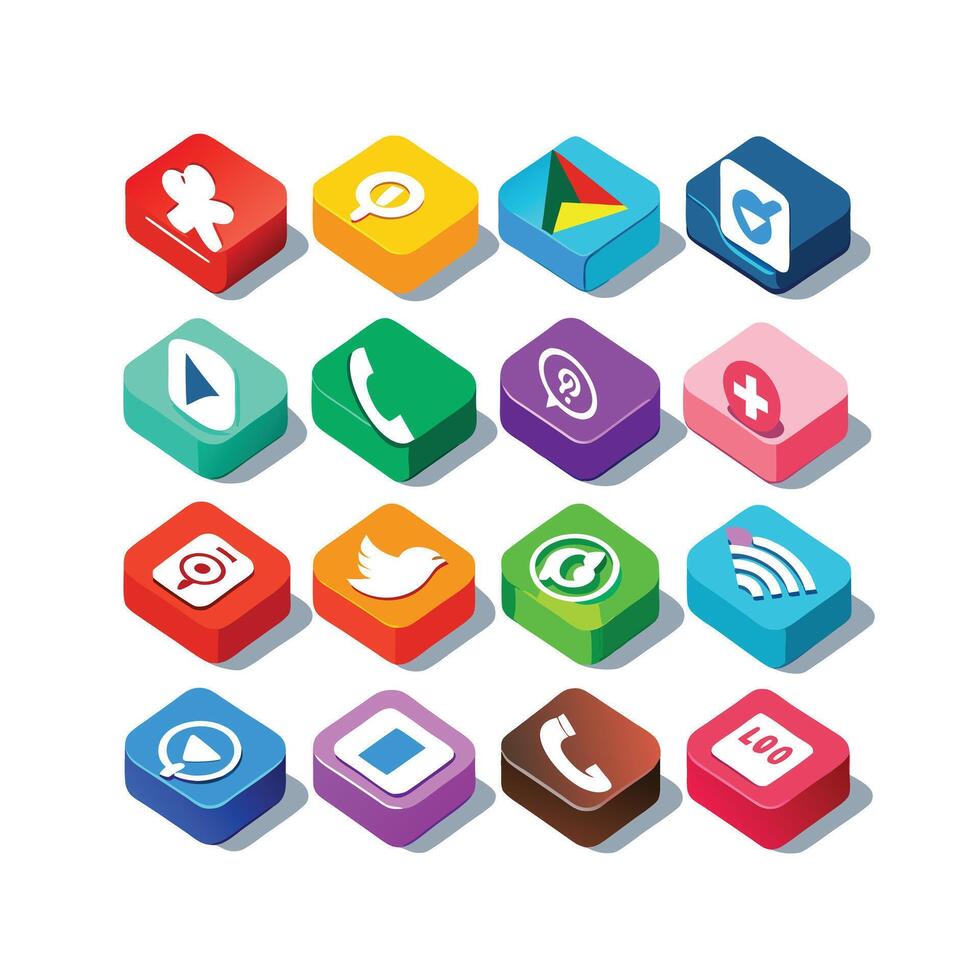 Social Media Icon Set Collection for websites and mobile applications. vector