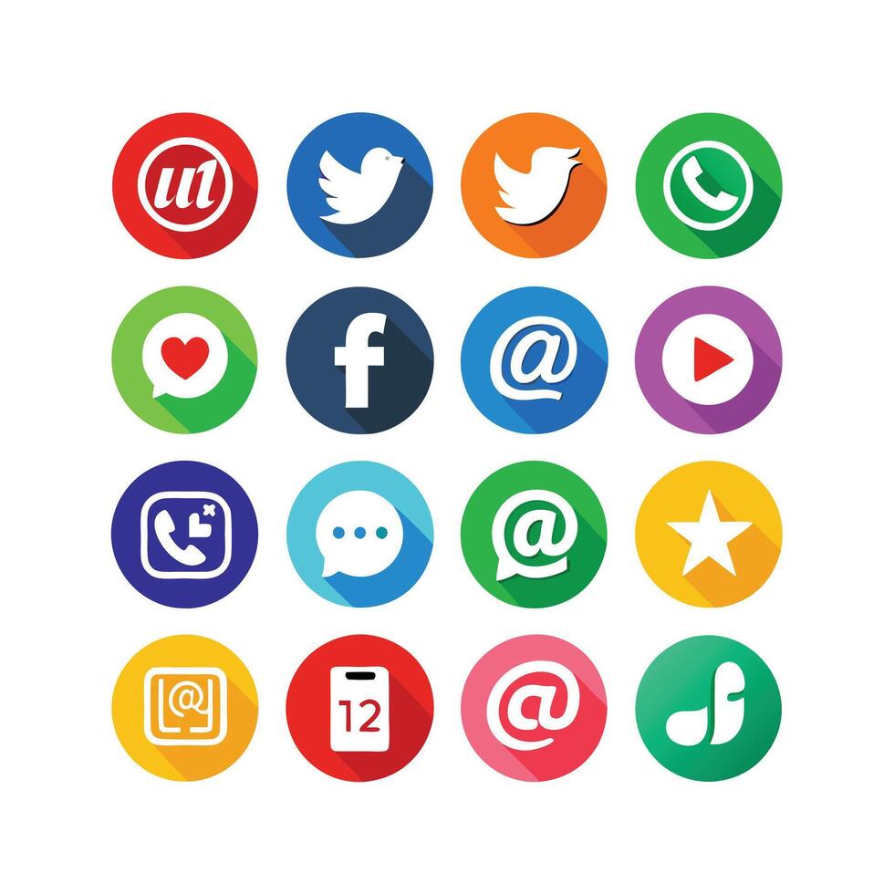Social Media Icon Set Collection for websites and mobile applications. vector
