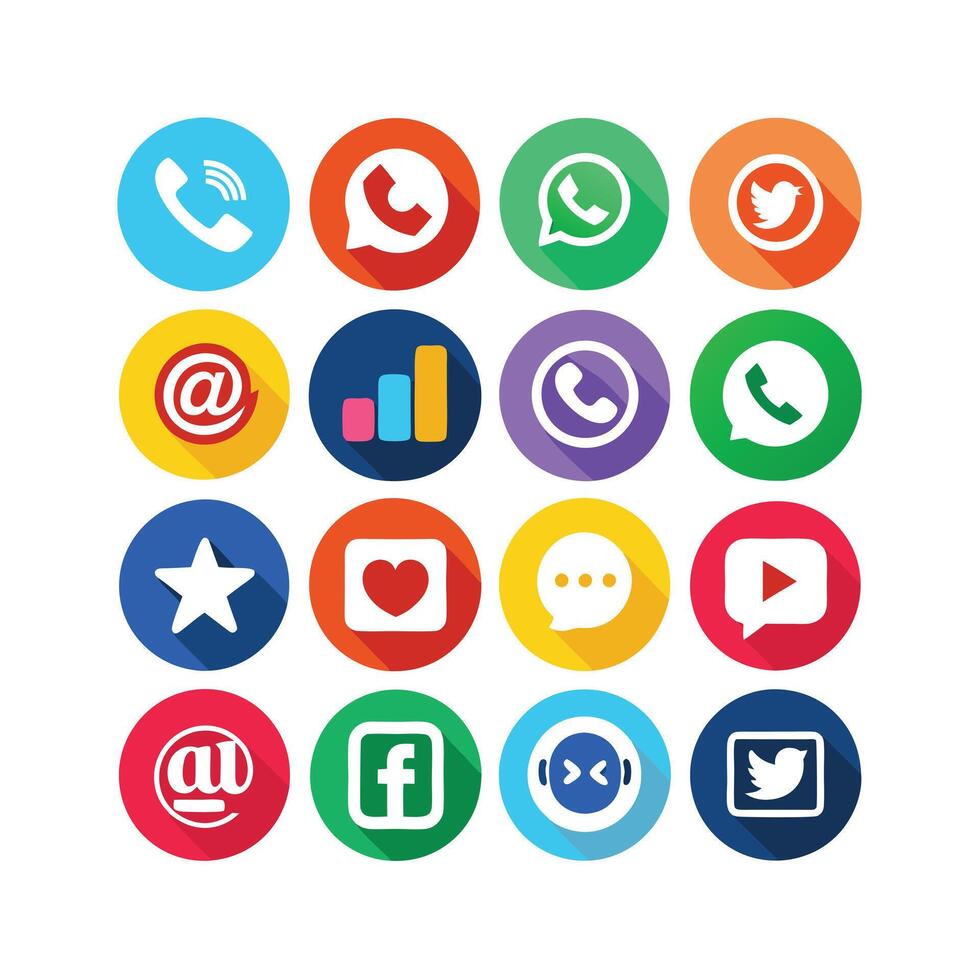 Social Media Icon Set Collection for websites and mobile applications. vector