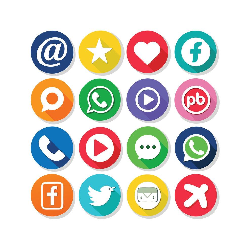 Social Media Icon Set Collection for websites and mobile applications. vector