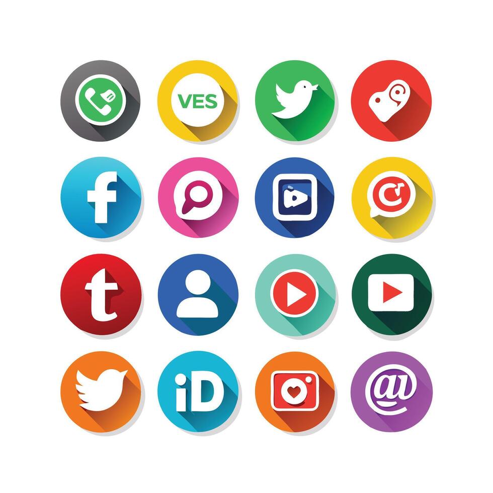 Social Media Icon Set Collection for websites and mobile applications. vector
