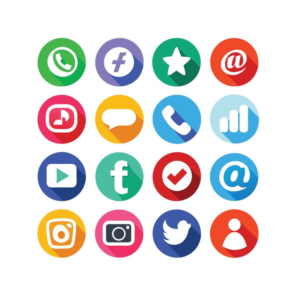 Social Media Icon Set Collection for websites and mobile applications. vector