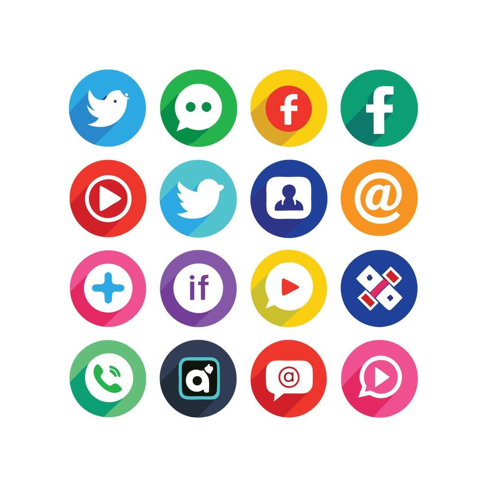 Social Media Icon Set Collection for websites and mobile applications. vector