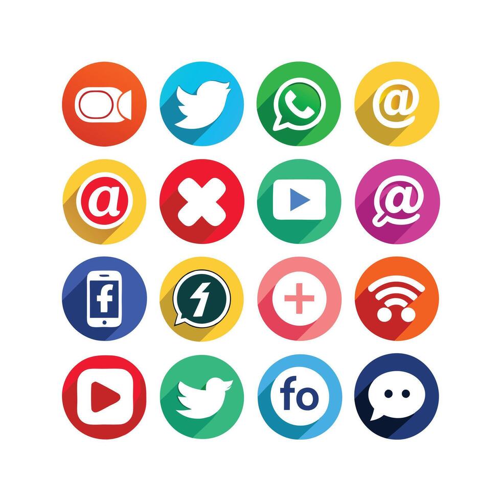 Social Media Icon Set Collection for websites and mobile applications. vector