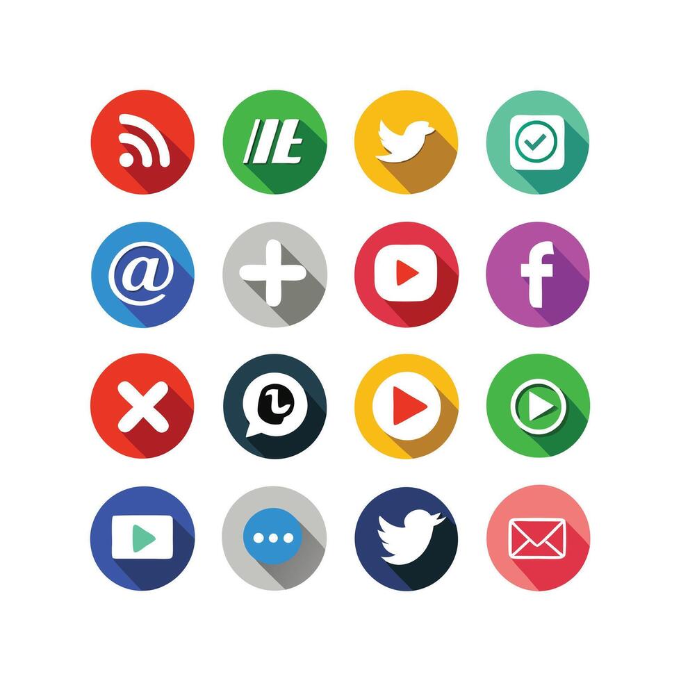 Social Media Icon Set Collection for websites and mobile applications. vector