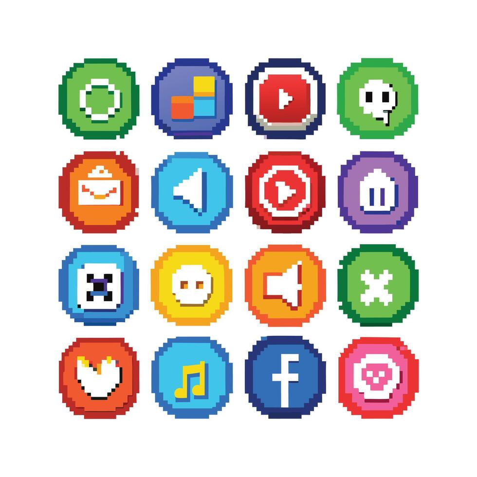 Social Media Icon Set Collection for websites and mobile applications. vector
