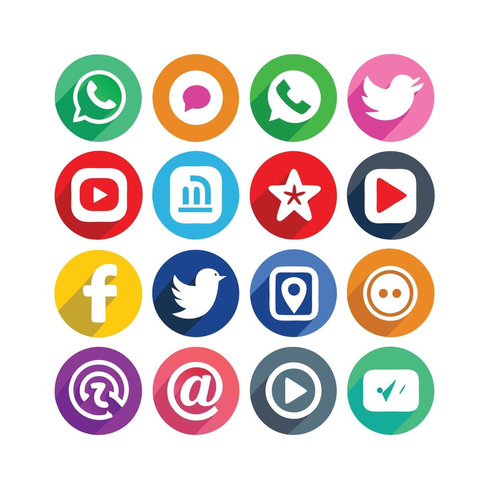 Social Media Icon Set Collection for websites and mobile applications. vector