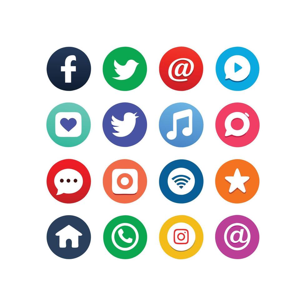 Social Media Icon Set Collection for websites and mobile applications. vector
